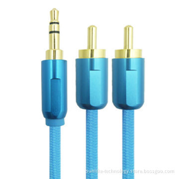 3.5mm Mini Stereo Audio Cable with High-end Metal Shell Nylon Braiding